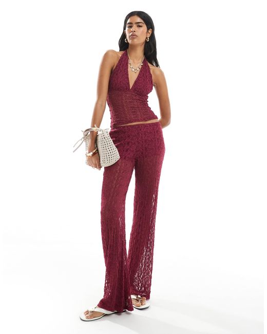 Pull&Bear Red – weit geschnittene hose aus spitze