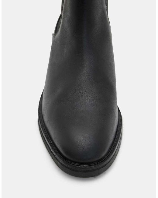 AllSaints Black Creed Brand-embossed Leather Chelsea Boots for men