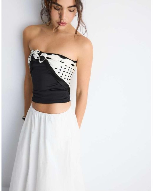 Stradivarius White Poplin Maxi Balloon Skirt