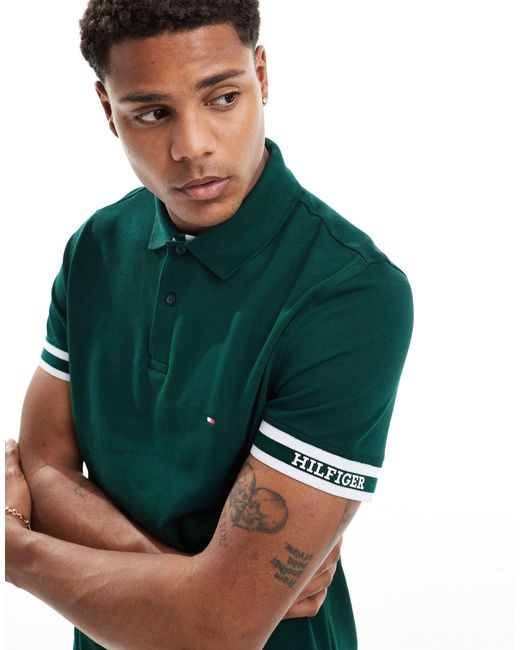 Tommy Hilfiger Green Slim Fit Polo for men