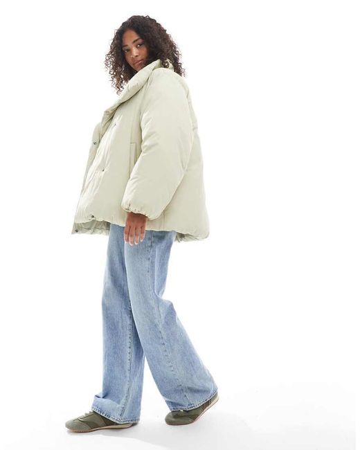 ASOS Gewatteerd Jack Met Opstaande Boord in het White