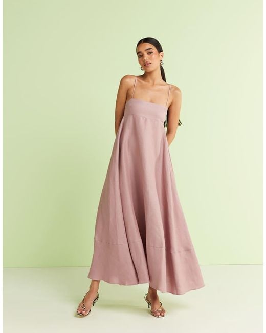 mite 【VERY 掲載】linen maxi dress リネンワンピース  送料無料VERY 掲載mite リネンロングワンピース ワンピース | mite