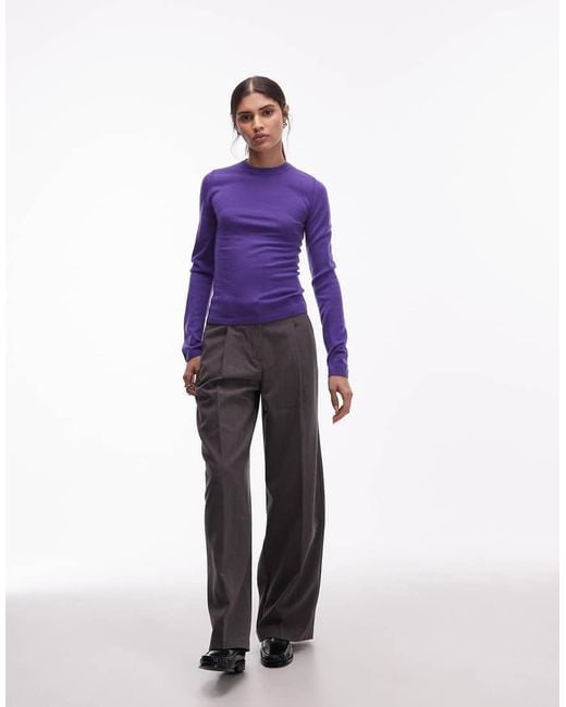 & Other Stories Purple Slim Fit Pure Merino Wool Jumper