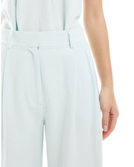 ASOS White Linen Blend Low Rise Trouser
