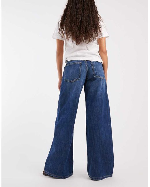 Cotton On Blue Low Rise Wide Leg Jean