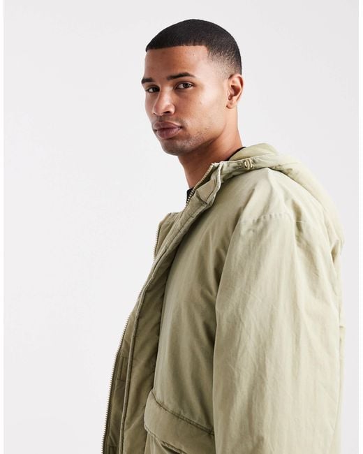 ASOS Natural Longline Parka Jacket for men