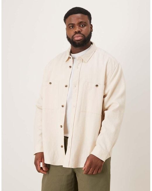 ASOS Natural Textured Overshirt for men