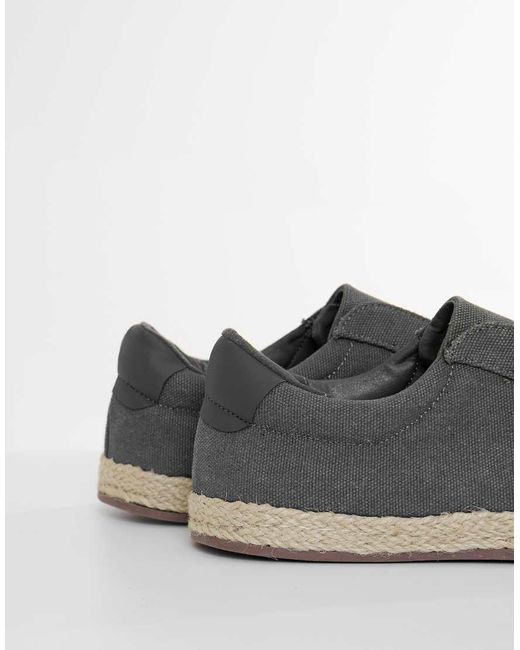 Threadbare Gray Cotton Canvas Slip On Espadrilles for men