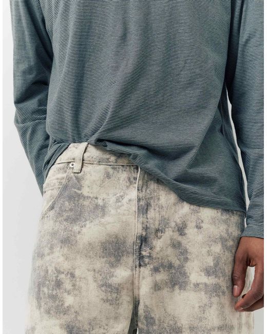 Pull&Bear – gemusterte jeans in Gray für Herren