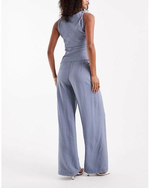 ASOS Blue Relaxed Straight Leg Trousers Co-Ord