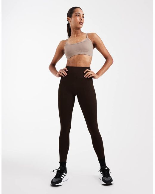 Adidas Originals White Adidas Training Essentials Knitted Light Support Sports Bra