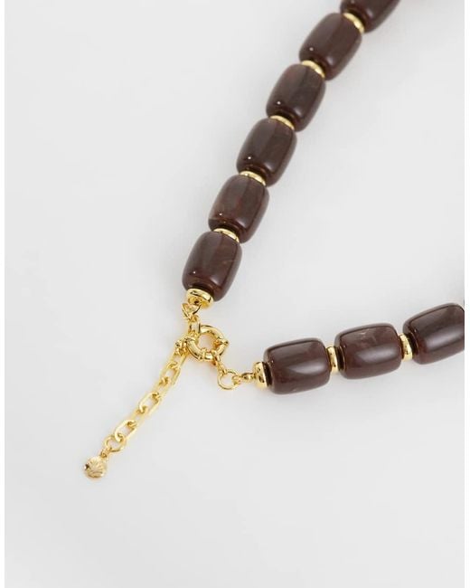 Orelia Metallic Statement Shell Beaded Necklace