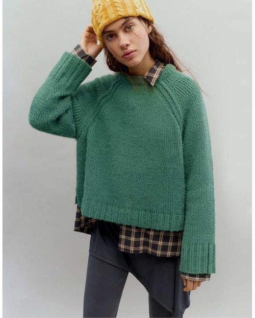 Pull&Bear Green Chenille Jumper