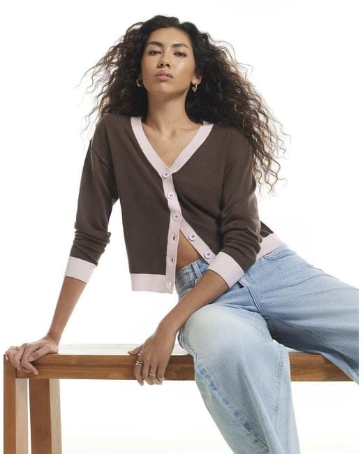 River Island Gray V Neck Cardigan