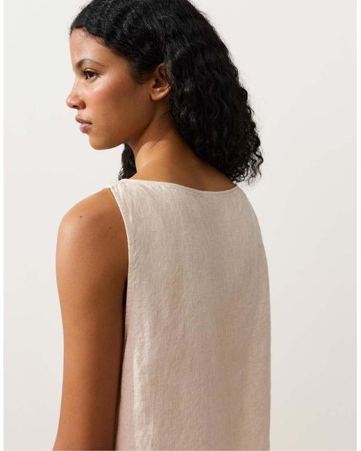 Oysho Natural 100% Linen Square Top