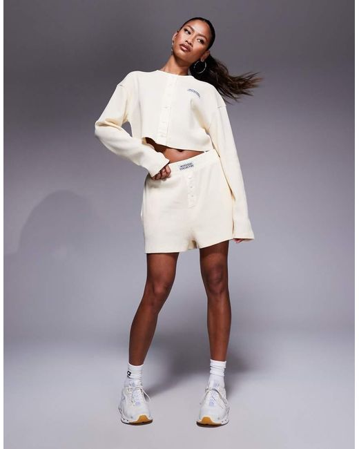 ASOS Yellow Weekend Collective Co-ord Waffle Shorts With Nylon