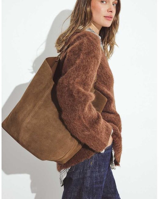 NA-KD Brown Soft Suede Tote Bag