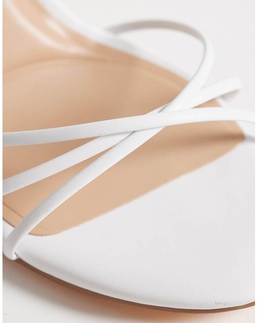 SEQWL Wide Fit White Lolly Heeled Sandal