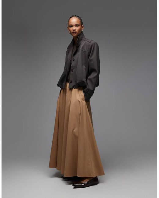 ASOS Gray A Line Circle Maxi Skirt