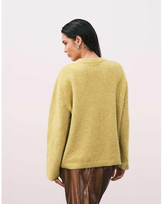 ASOS Yellow Relaxed Crew Neck Jumper