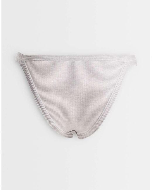 ASOS White 3 Pack Ribbed 90's Tanga Brazilian Briefs