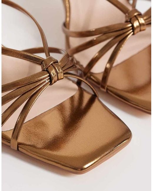London Rebel Brown Gracie Heeled Sandals