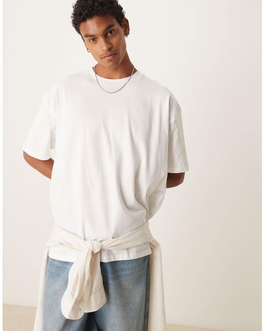 ASOS White Oversized T-shirt With Drinks Graphic for men