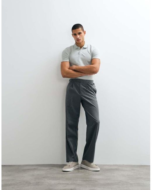 Polo Basic Attillata di ASOS in Gray da Uomo