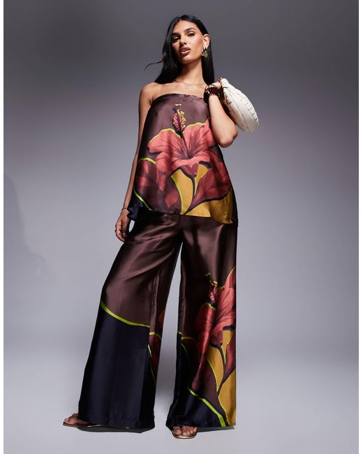 River Island Blue Print Beach Trousers