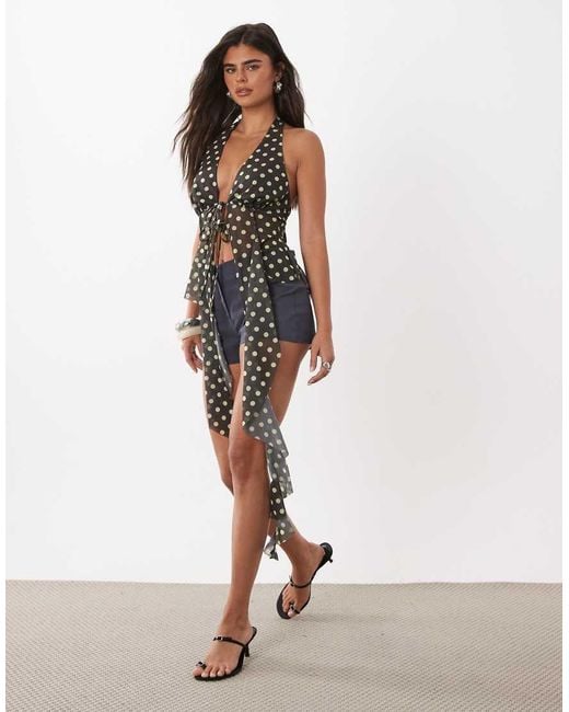 ASOS Natural Asymetric Split From Halter