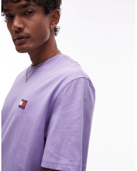 Tommy Hilfiger Purple Oversized Logo Back Print T-shirt for men