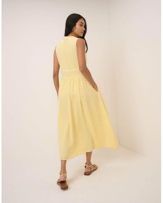 Nobody's Child Natural Starlight Cotton Sleeveless Bodice Detail Midi Dress
