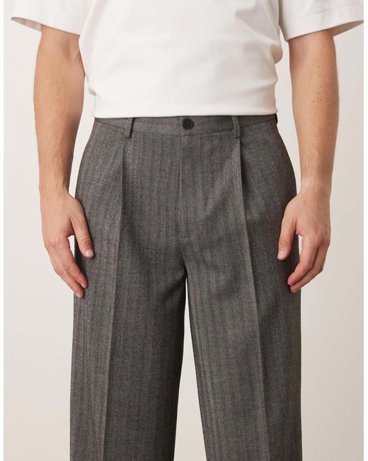 ASOS Green Smart Oversized Tapered Trousers for men