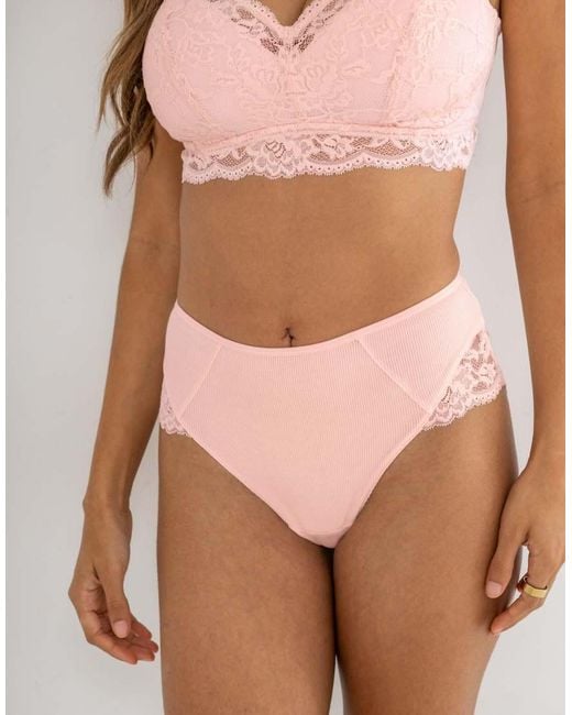 Pour Moi Natural Love To Lounge Lace And Modal Rib Midi Brief