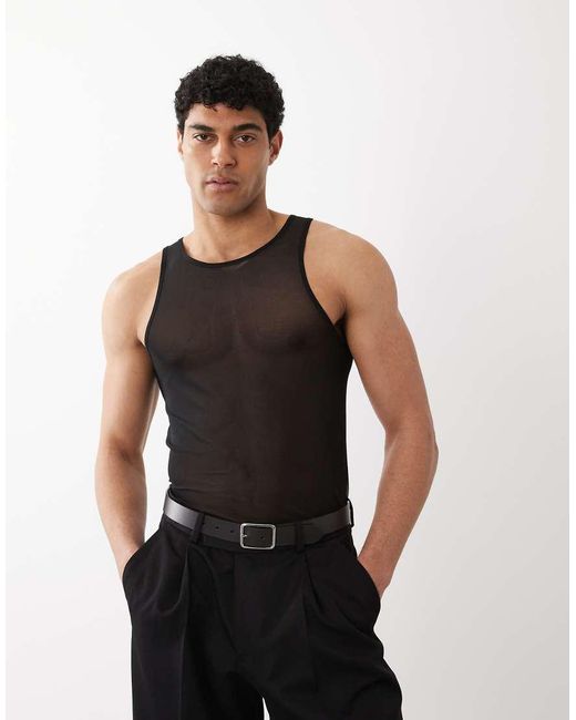 ASOS Black Muscle Vest for men