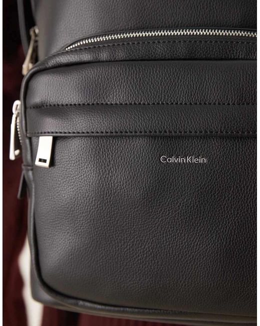Calvin Klein Brown Round Backpack With Front Pocket for men