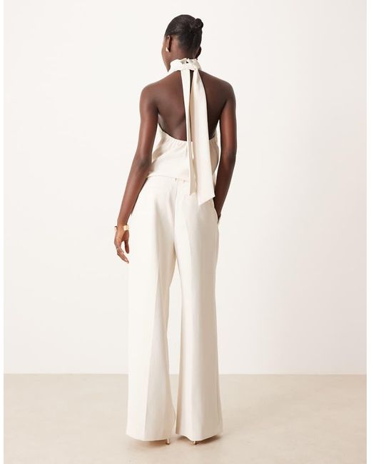 ASOS Natural Tailored Low Rise Wide Leg Trousers Co-ord