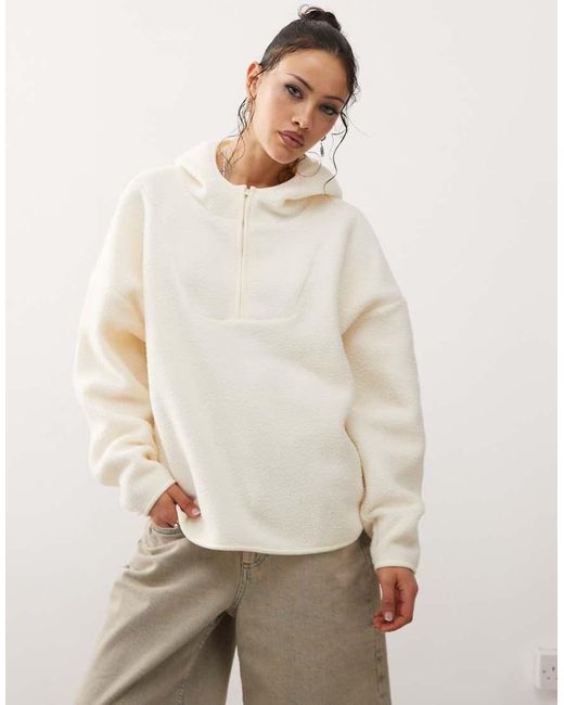 Noisy May Natural 1/4 Zip Hooded Fleece