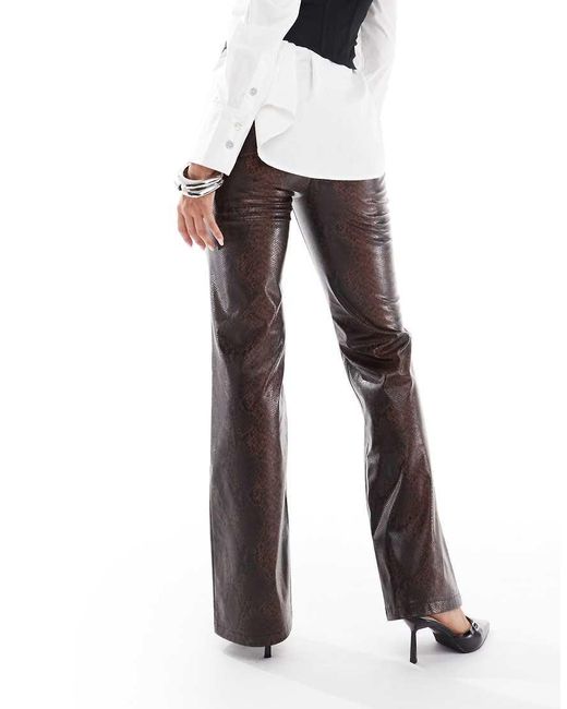 ASOS White Tailored Faux Leather Clean Flare Trousers