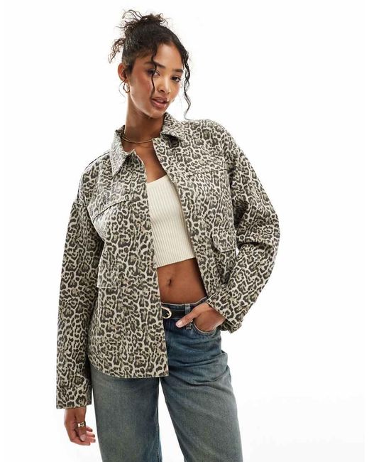 Stradivarius Gray Denim Jacket
