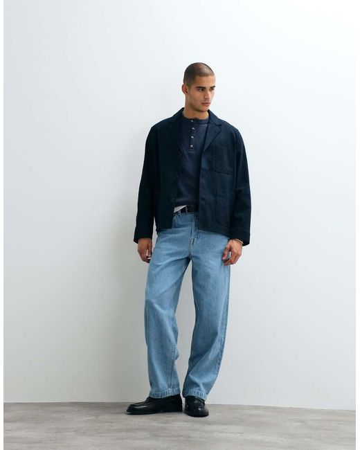 ARKET Blue Linen Blend Blazer for men