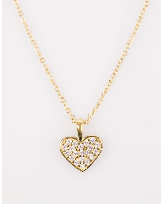 Collier en argent massif plaqué or avec cœur à zircons cubiques pavés Lovisa en coloris Natural