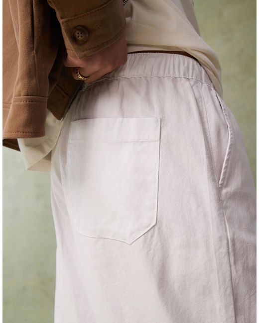 ASOS Green baggy Linen Blend Trousers for men