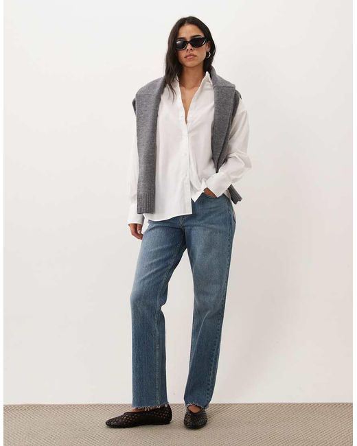 JJ Rebel Natural Poppy Oversized Long Sleeved Shirt