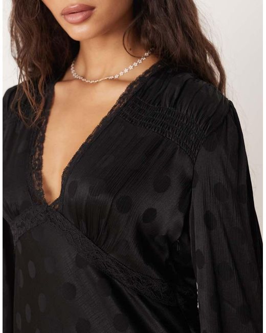 Nobody's Child Black Angela Lace Trim Mini Dress