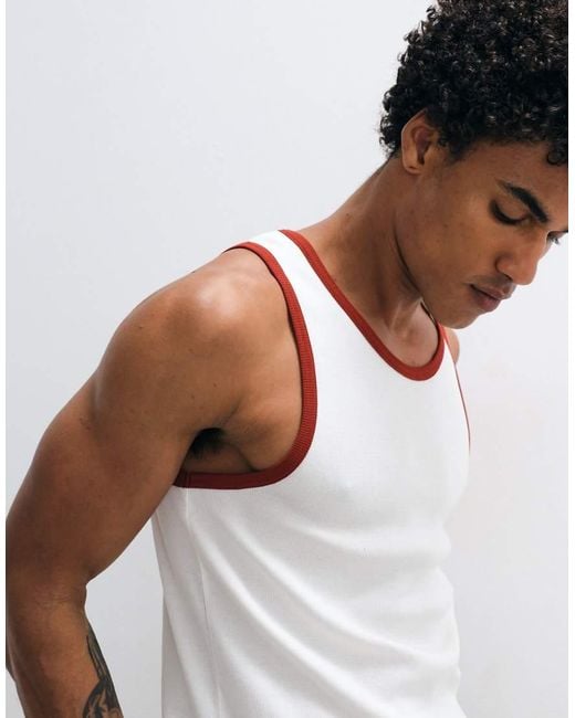 Weekday Brown Ringer Vest for men