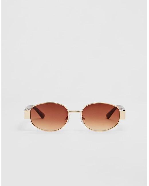 Stradivarius Black Sunglasses With Metal Temples