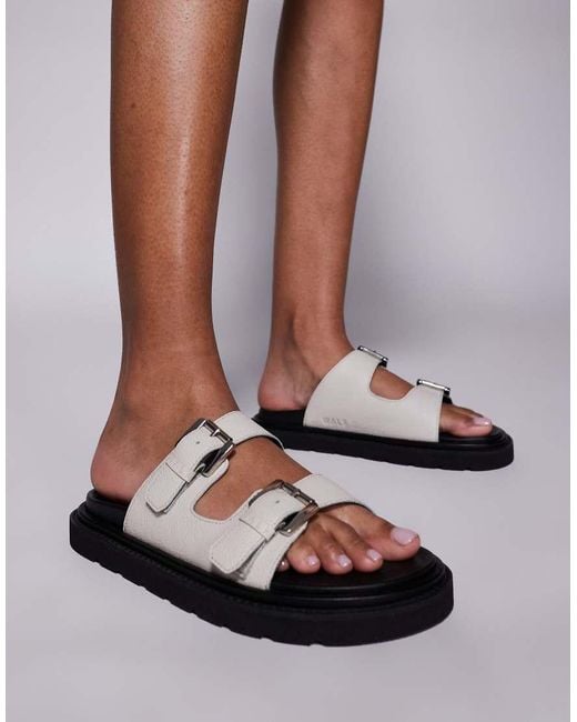 Walk London Brown Budapest Double Strap Sandals