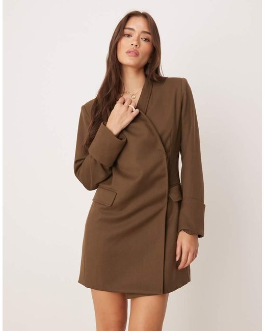 Pretty Lavish Natural Tailored Blazer Mini Dress