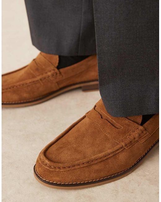 ASOS Brown Penny Loafers for men